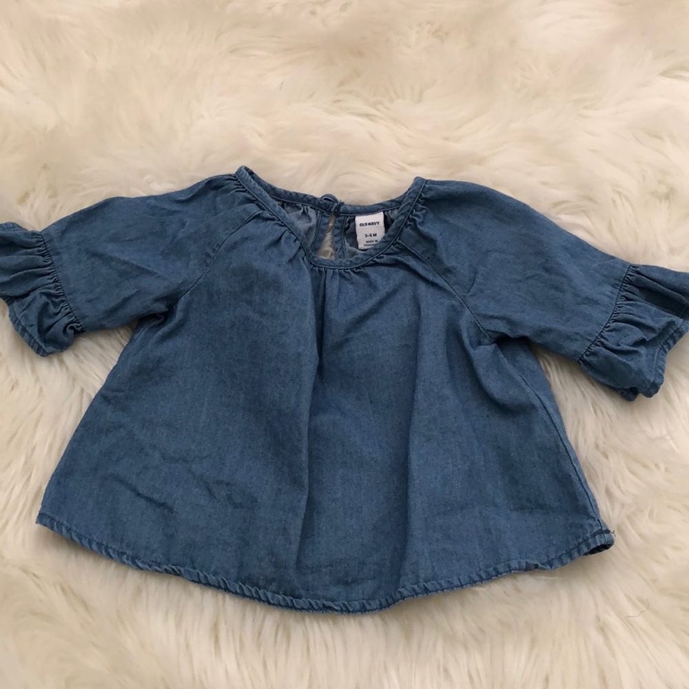 Denim top.
